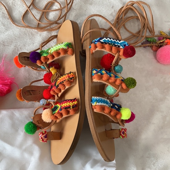 EUC Elina Linardaki Gladiator Sandals Size 37 - Picture 5 of 9